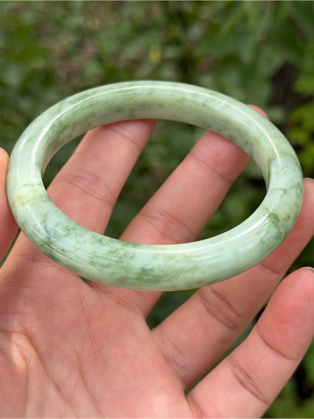 60.5mm inner diameter green xiuyu jade bangle‎ 1636